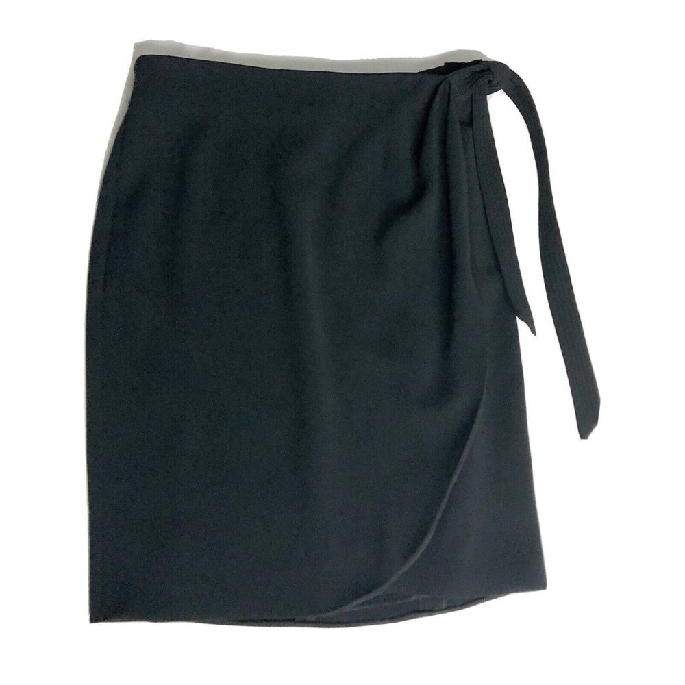 Armani Collezioni Black‎ Wrap Tie Side Pencil Skirt Career Wear Size 8